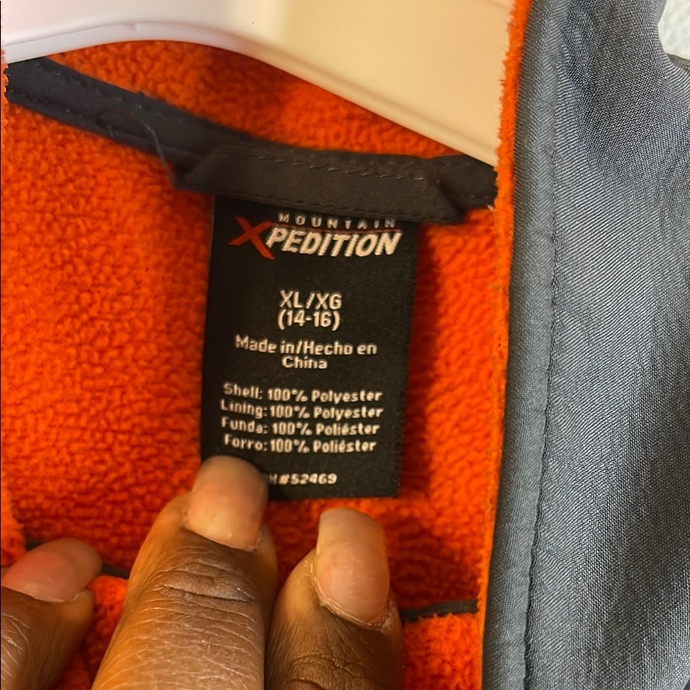 🏷️ Boys Mountain Xpedition Orange and Gray Jacket Size XL #27 - Picture 3 of 8